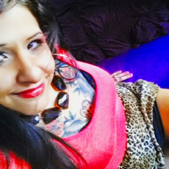 Coral and Leopard Print Skirt Dress - Picture 1 of 6